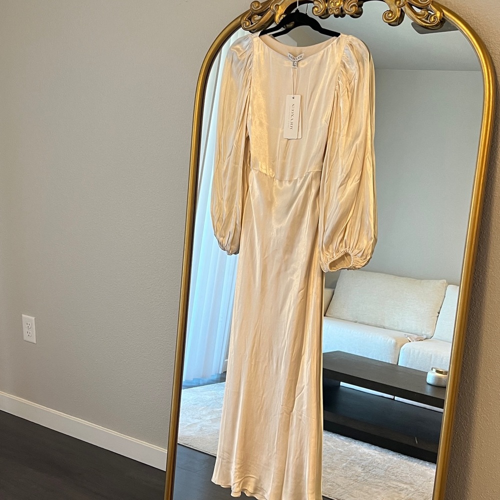 Shona Joy Ivory Satin Dress